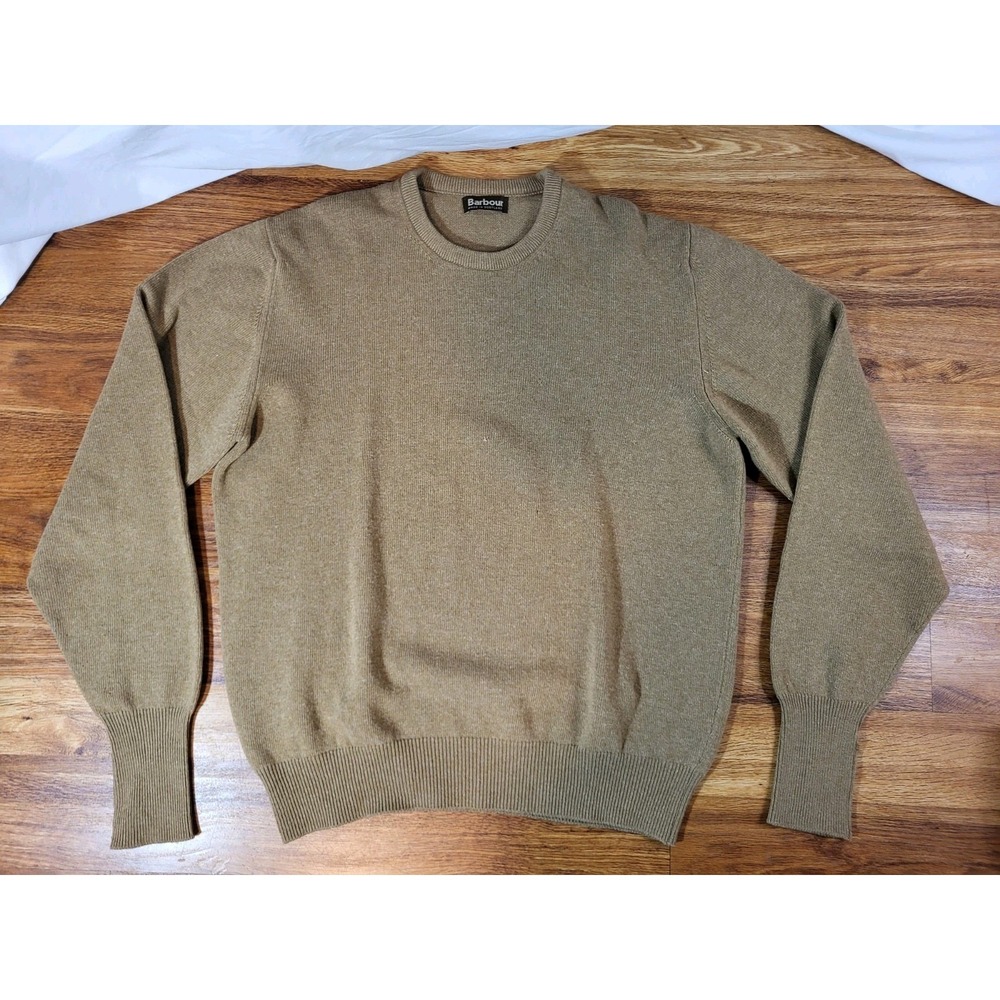 Vtge Barbour Made In Scotland Beige Wool Cashmere Blend  Sweater XXL Flaws